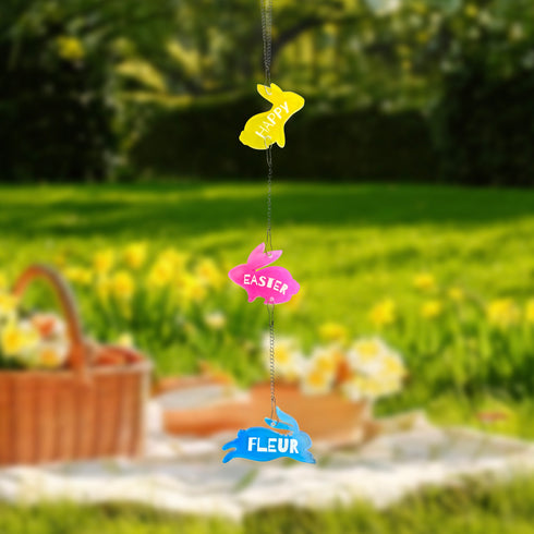 Hanging Happy Easter Rabbits